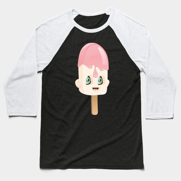 Vanila Ice Cream Baseball T-Shirt by OlyaYang